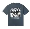 Nova Camiseta de Base Melancólica Rica de Segunda Geração Erd Sketch Graffiti Solta Casual de Manga Longa Marca Tendência Masculina e Feminina Camiseta de Manga Longa