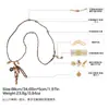 Cadena Larga para Suéter con Colgante de Nudo de Cuerda Tejida Hecho a Mano de Diseño Vintage, Piedra Natural y Borla, Collar con Flor, con un Toque de Lujo para Mujer