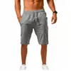 Calças Esportivas Casuais Masculinas Shorts de Algodão e Linho Verão Atacado Multicolor Praia Casual 100% Algodão