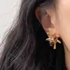 Pendientes de Fuegos Artificiales con Piedra Imitación Ojo de Tigre Retro Otoño e Invierno 2025 Nueva Moda Versátiles de Gama Alta Estilo Maillard para Mujer
