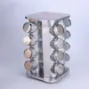Nuevo Frasco Giratorio de Acero Inoxidable para Especias Doméstico, Suministros de Cocina, Estante para Especias, Estante Cuadrado de Almacenamiento, Juego de Botellas para Especias
