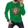 Sudadera de Moda de Otoño e Invierno Nueva para Hombre con Cuello Redondo, Terciopelo, Patrón Animal de las Cinco Bendiciones, Ajuste de Moda para Hombre, Ropa Exterior de Manga Larga