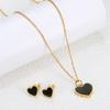 Collar con colgante de amor dulce y sencillo de Ins Fashion, pendientes de corazón de melocotón, joyería de acero inoxidable para mujer.