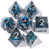 Nuevo set de dados de resina puntiagudos de calavera de gran venta del fabricante, dados afilados, dados poliédricos, dados para juegos de rol DND