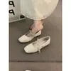 Zapatos planos Mary Jane rosas con cadena estilo francés para mujer, colección primavera/otoño 2024, perfectos con faldas, inspirados en el ballet, elegantes zapatos de noche
