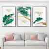Pintura Decorativa para Sala de Estar Estilo Nórdico Planta Verde Fresca Flores Mural Celebridad de Internet Pared de Fondo para Sofá Dormitorio Sencillo