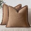Funda de Almohada Color Sólido Algodón Lavado 2025 Amazon Borla Bohemia Decoración para Funda de Cojín de Sofá de Sala de Estar