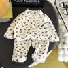Conjunto de Pijama Infantil Estilo Novo Meninos Lã Aconchegante Meninas Flanela Quente Roupas de Casa Cardigan Roupa Infantil Atacado