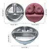 Novo Prato de Alimentação para Bebê Aprofundado em Aço Inoxidável com Característica Antiescaldante e Base de Silicone Antiderrapante para Prevenir Tombamento, Processado de Fábrica e Personalizado