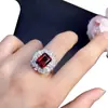 Anillo de Granate Rojo Natural Exquisitamente Incrustado con Plata 925 Piedra Principal Completamente Impecable Aprox. 8*10mm