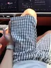 Moda Secado Rápido Gasa de Burbujas Finos Casual Cuadros Azules Pantalones Cortos para Hombre Seda de Hielo Verano Cuadros Pantalones Cortos de Playa