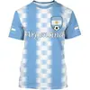 Mundial de Verano Argentina México Brasil Camiseta de Fútbol Manga Corta Transpirable para Hombre Estampada de Aficionado Se Puede Personalizar