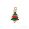 Série Árvore de Natal Acessórios de Joias de Liga Metálica com Gotejamento de Óleo DIY Chaveiro Brincos Pingente Decorações de Natal Pingente