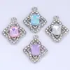 Novo Pingente Geométrico de Pedra Preciosa de Cristal Criativo Acessórios DIY Material Liga Galvanizada Pulseira de Pingente Único Colar Brincos