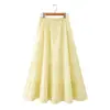 Comercio Exterior Wholesale Verano Nuevo Estilo Europeo y Americano Capas Empalmadas Normcore Algodón Cintura Media Falda Larga 4391443