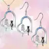Collar Colgante de Gato de Dibujos Animados Lindo y Fresco Pendientes Moda Combinación Perfecta Dulce Exquisito Regalo Conmemorativo
