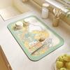 Pad Drenador de Encimera de Cocina de Dibujos Animados Lindo Tela Tecnológica Pad Absorbente Mesa de Bar para el Hogar Aislamiento de Platos Pad para Lavabo