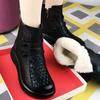 Zapatos de Madre de Cuero Genuino Suave con Punta Redonda y Suela Blanda Zapatos de Invierno para Mujer 2025 Felpa Nuevos Zapatos de Frijol Antideslizantes Cómodos Zapatos Pequeños de Cuero