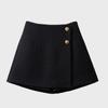 Chanel Style Tweed Shorts Feminino Outono e Inverno Cintura Alta Exterior Wear Botas Engrossadas Calças Emagrecedoras All-match A-line Calças de Perna Larga Saia