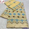 Tela africana de algodón con bordado a presión de 5 yardas, tela de bordado de 2 yardas, tela de encaje de algodón suizo.