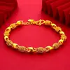 Exquisita pulsera dorada para mujer, pulsera clásica de longitud ajustable, nueva joyería elegante y con estilo para mujer