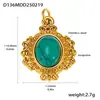 Rueda de la fortuna ins moda piedra de pino azul colgante estrella de cinco puntas hecho a mano diy collar acero inoxidable chapado 18k oro accesorios