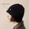 Rojo de Año Nuevo ~ Sombrero de Ganchillo Hecho a Mano 100% Lana Pura Sombrero de Punto Cálido Bolso Retro Suave Sombrero para la Cabeza Mujeres
