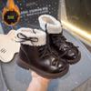 Botas de cuero con lazo elegante para niñas 2025 Invierno Nuevo estilo princesa Super suaves Celebridad de internet Niña Cálidos Zapatos pequeños de cuero