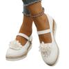 Zapatos de Moda Gruesos Europeos y Americanos de Comercio Exterior Transfronterizo para Mujer Talla Grande Estilo Étnico Tacón de Cuña Floral Zapatos con Hebilla