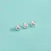 Prata Esterlina S925 Galvanizada Quadrado Côncavo de Precisão Pequenas Contas Soltas Mini Contas Espaçadoras Contas para Pulseira Anel Cristal Prateado Quebrado