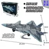 Ornamento de Modelo de Aeronave Su-35S 4 Peças Brinquedo de Montagem de Simulação F-22 Su-57 Caça-Bombardeiro D Xujia Modelo de Aeronave Militar