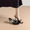 Sandalias de tacón alto estilo francés para mujer, nuevo modelo verano 2026, con detalle de lazo, color nude, elegantes y cómodas, sandalias de tacón fino