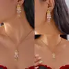 Nuevos Cascanueces Navideños Europeos y Americanos Pendientes y Collar de Aleación de Diamantes Coloridos Estilo Dulce Regalo Versátil para Fiesta y Vacaciones