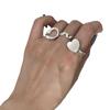 Plata de Ley 925 para Mujer Anillo Ajustable de Estilo Irregular Frío, Sencillo, de Moda, Versátil, Personalizado, Estilo ins