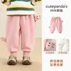 Pantalones de Forro Polar Kaka Panda para Niños Ropa de Invierno para Niños Pantalones Cálidos de Invierno para Niñas Bebé Bebé Pantalones de Niños para Otoño e Invierno