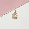 Pingente Geométrico Gota d'Água com Zircônia Micro-Incrustada em Cobre Pequeno Charme para Colar Pulseira Brincos DIY Estilo Artístico Vintage
