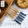 [Qin Wo] Japonês para Palitos de Bambu Domésticos Yalan Palitos Bambu e Madeira de Alta Qualidade Utensílios de Mesa Presentes Promocionais Grau Alimentício