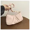 Bolso de mano popular de alta gama 2026, nuevo y versátil bolso de terciopelo, bolso cruzado plisado versátil y elegante