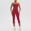 En stock Pantalones Deportivos de Pierna Recta de Largo Medio con Sensación Nude Europea y Americana Sin Líneas Visibles Conjunto de Yoga