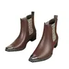 651007 Novas Botas Chelsea Masculinas, Botas de Couro Patchwork Modernas, Sapatos Masculinos Casuais de Bico Fino para Negócios