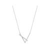 Colar de Prata S925 Jufeng em Formato de V com Diamante Nova Corrente de Clavícula Simples e Estilosa Fashion e Elegante Y430
