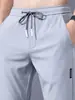 Fabricante Directo Pantalones de Seda Helada para Hombre, Talla Grande, Pantalones Casuales Rectos Transpirables, Pantalones Deportivos Finos de Secado Rápido para Hombre de Primavera y Verano
