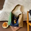 Bolsa de Ombro Casual para Mulheres, Estilo Artístico Retrô, Design de Blocos de Cores de Nicho, Perfeita para Compras Diárias e Fotografia, com uma Vibe Relaxada, Bolsa Tote