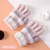 Guantes de Bebé Directo de Fábrica Otoño Invierno Guardería Niños Lindos Rayados Sin Dedos Cálidos Tejidos Guantes Infantiles