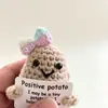 Muñeca de Crochet Hecha a Mano con Forma de Papa Llavero Colgante para Mochila Encanto de Celebridad de Internet Diseño Lindo Peculiar Creativo