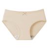 Roupa íntima feminina transfronteiriça de algodão puro, cintura média, cor Melard, forro 100% algodão, cor sólida, shorts estudantis sem costura para mulheres, atacado