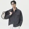 Camisa de Manga Larga Estilo Hong Kong para Hombre 2026 Nueva Ropa de Otoño 100% Algodón Color Sólido Camisa Casual Holgada Talla Grande Top Estilo Japonés Moderno