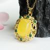 Collar Colgante de Ámbar Natural y Cera de Abejas Guan Yu Estilo Étnico Fábrica de Joyería Venta al por Mayor Dropshipping S3120405