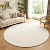Tapete Redondo Macio de Veludo de Algodão Fácil de Cuidar para Sala de Estar Tapete Personalizado Transfronteiriço Jacquard de Pelo Alto e Baixo Antiderrapante Tapete para Quarto ao Lado da Cama