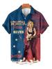Camisa de Elementos Creativos Transfronterizos de Comercio Exterior 2023 Nueva Impresión Digital 3D Camisa Holgada de Manga Corta Moderna Top para Hombre